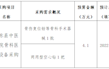 田东县中医医院骨科医疗设备采购意向