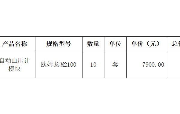 田东县中医医院血透机自动血压计模块院内采购成交结果公告